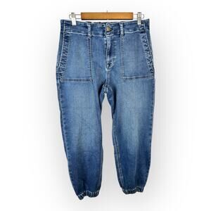 J Crew Womens size 29 Utility Blue Denim Jean Jogger Pants Stretch